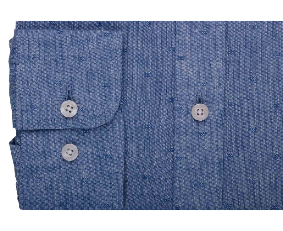 Men’s Patterned Blue Chambray Shirt - SILBERT