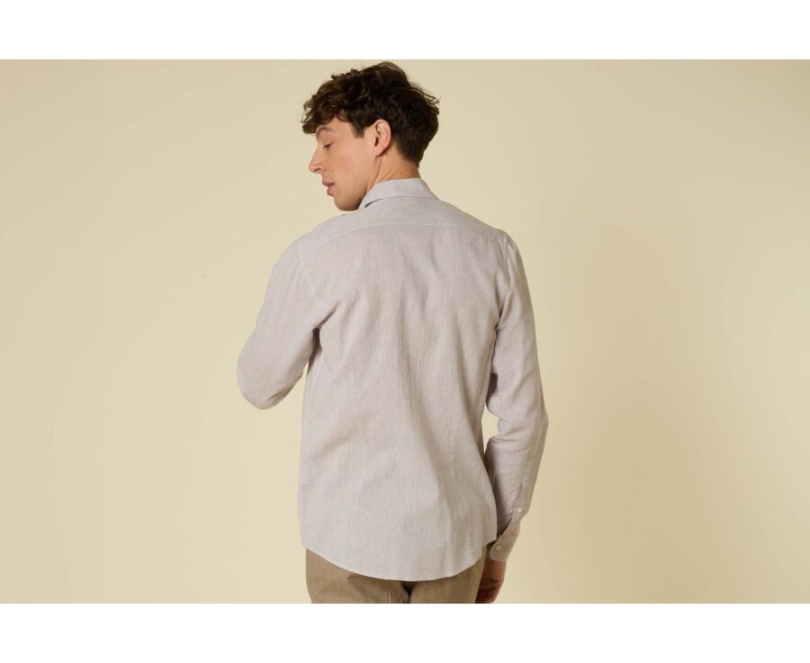 Men’s Light Greige Chambray Shirt - SILBERT