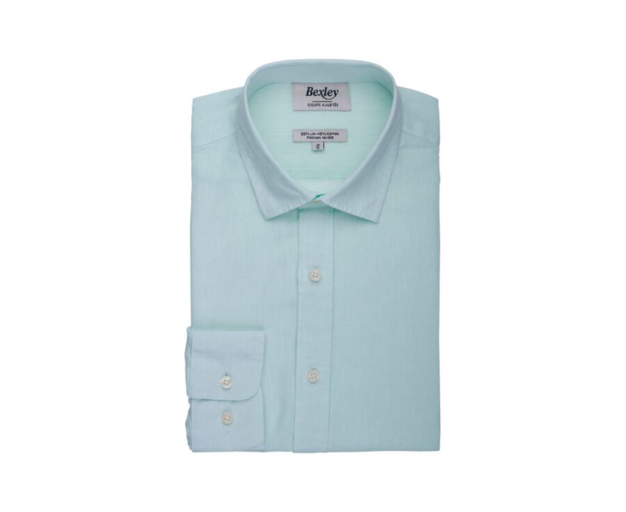Men’s Pale Green Chambray Shirt - SILBERT