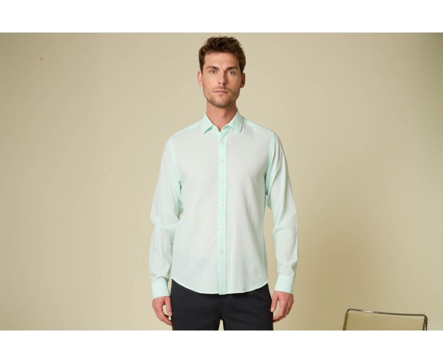 Men’s Pale Green Chambray Shirt - SILBERT