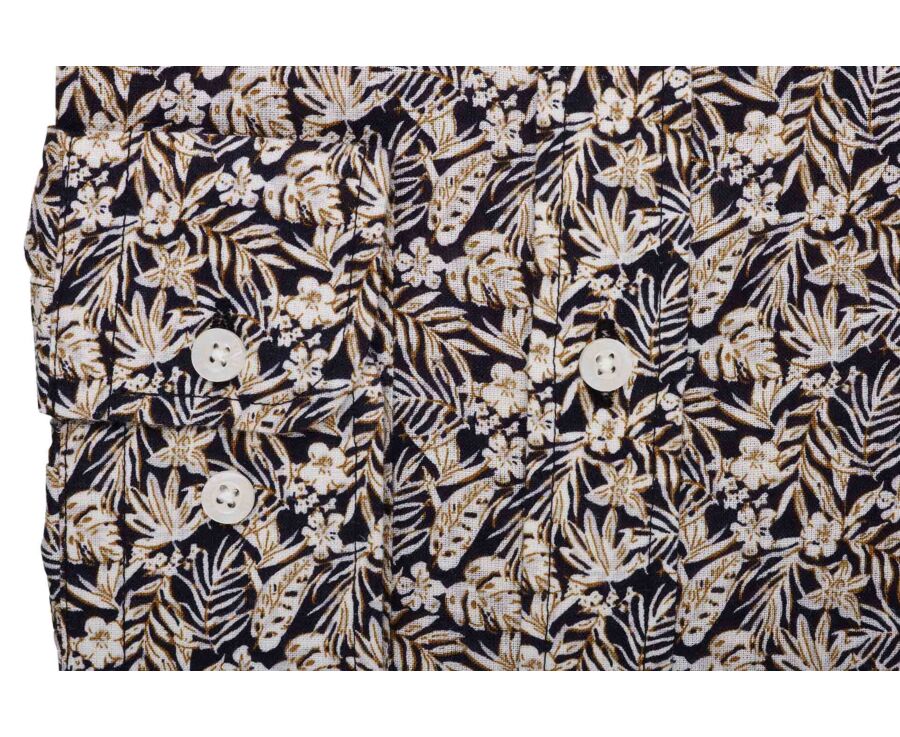 Men’s Navy and Camel Chambray Shirt - SILBERT