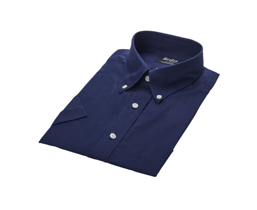 Navy cotton linen shirt - Chest pocket - COLTEN MC