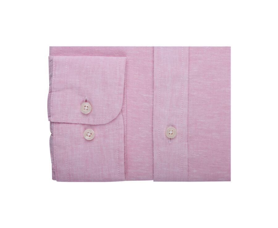 Pink Chambray cotton linen shirt - Chest pocket - COLTEN MC