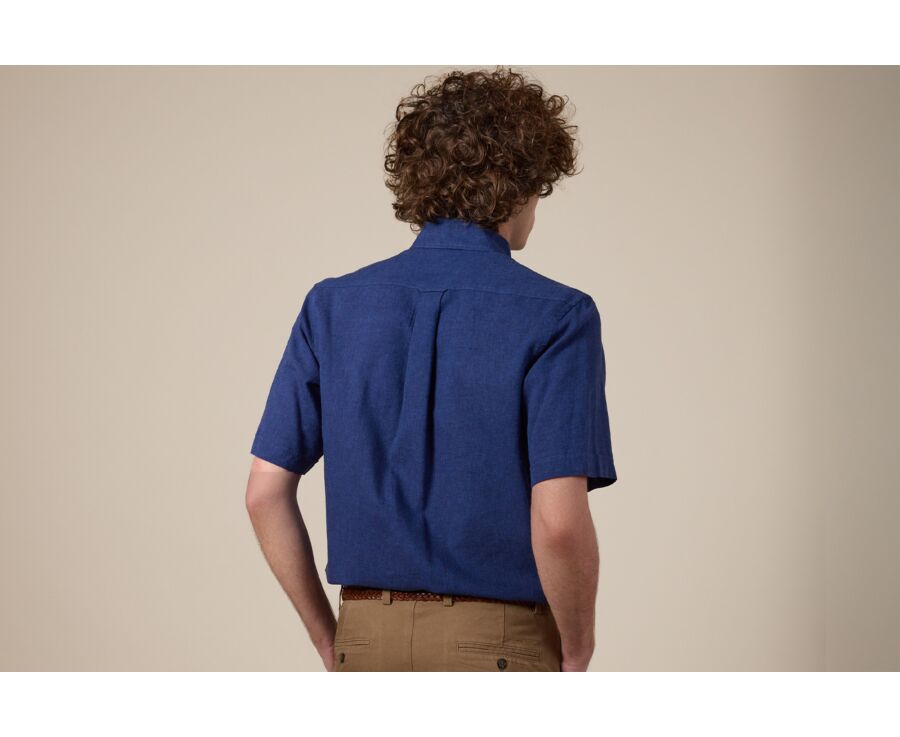 Chambray Indigo cotton/linen shirt - COLTEN MC