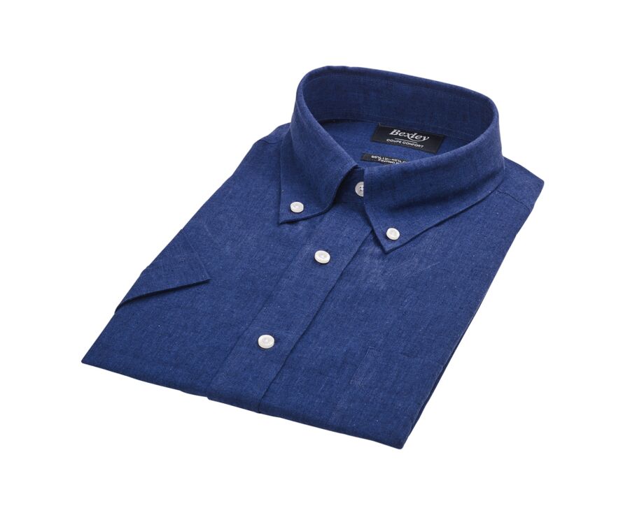 Chambray Indigo cotton/linen shirt - COLTEN MC