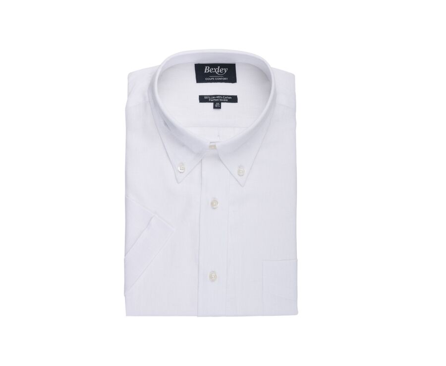 White Chambray cotton linen shirt  - COLTEN MC