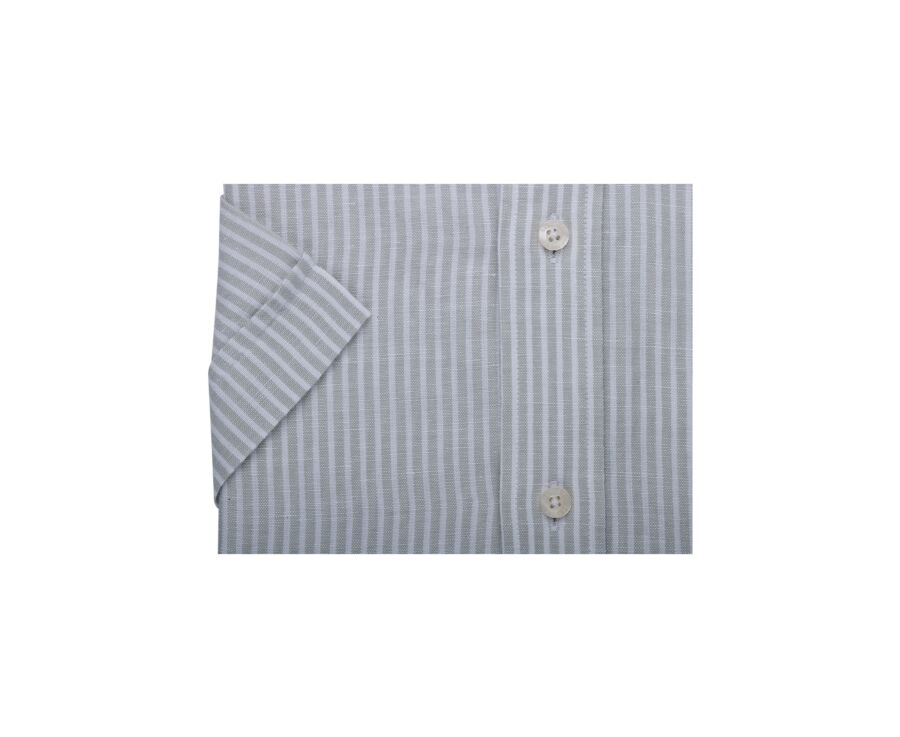 Lime Green Chambray & White cotton linen shirt - Chest pocket - COLTEN MC