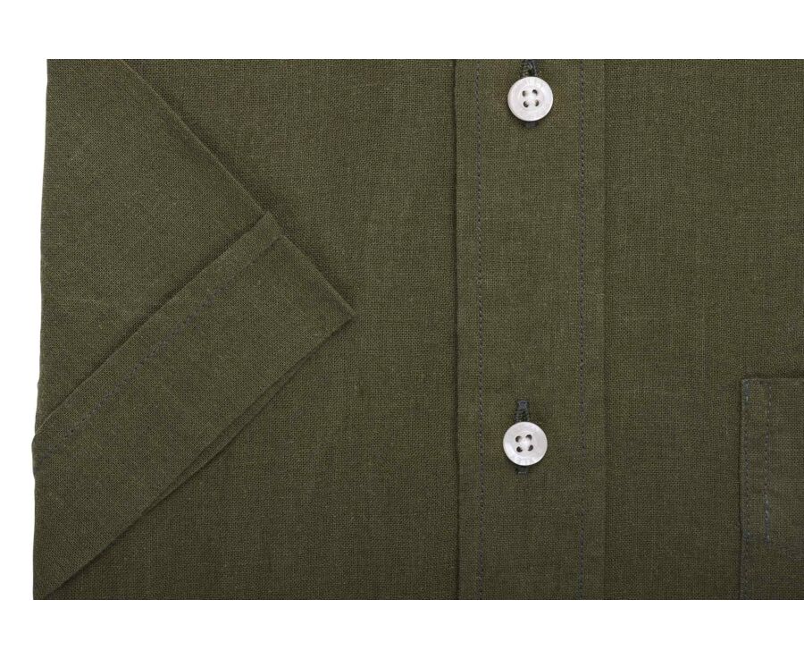 Chambray Dark Green cotton/linen shirt - COLTEN MC