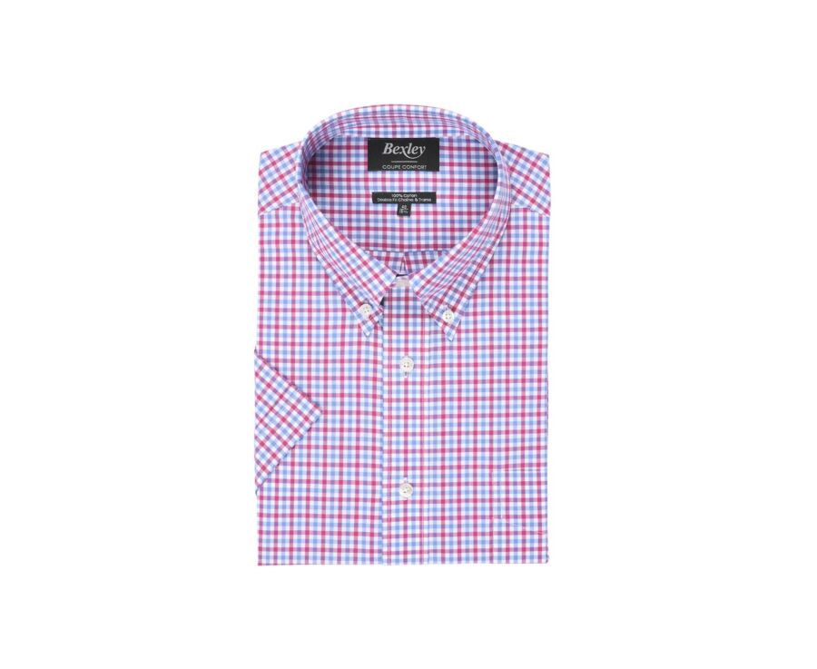 Pink blue and White Cotton shirt - Chest pocket - CULLEN MC