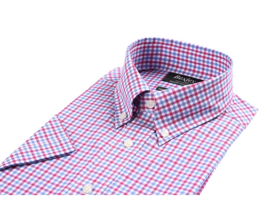 Pink blue and White Cotton shirt - Chest pocket - CULLEN MC