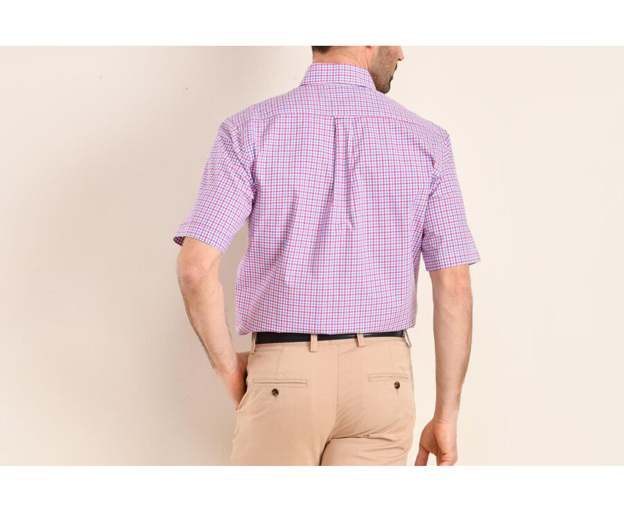 Pink blue and White Cotton shirt - Chest pocket - CULLEN MC
