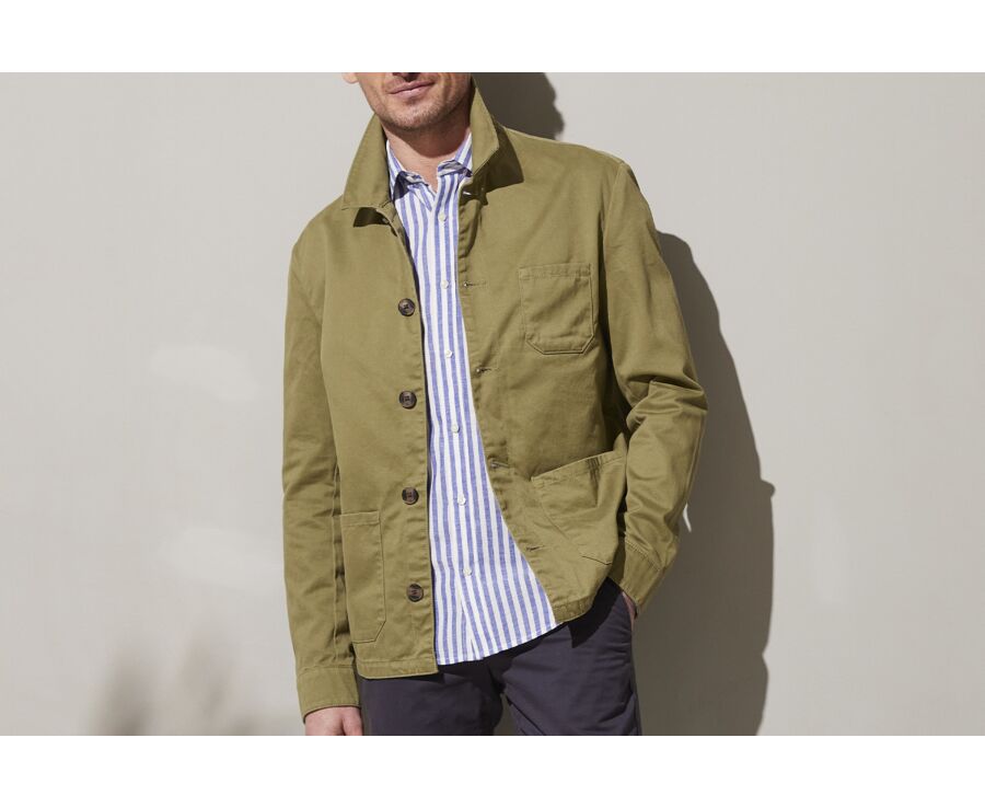 Men's Light Khaki Cotton Jacket - FÉLICIEN