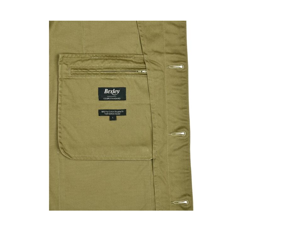 Men's Light Khaki Cotton Jacket - FÉLICIEN