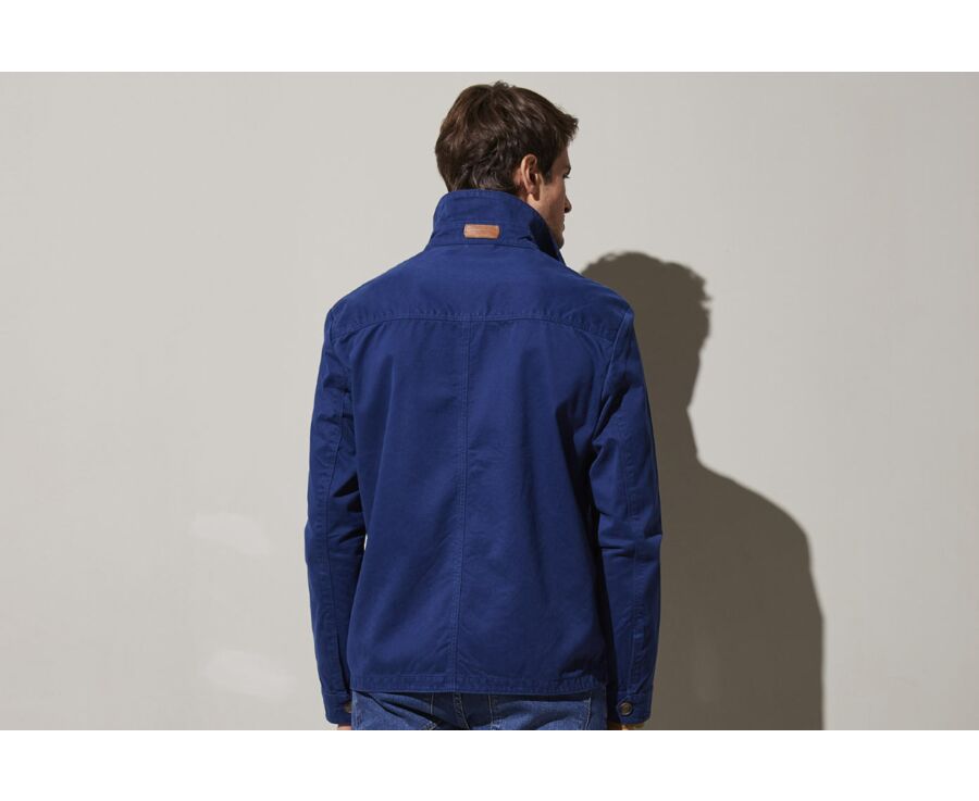 Men's Indigo Blue Cotton Jacket - FÉLICIEN