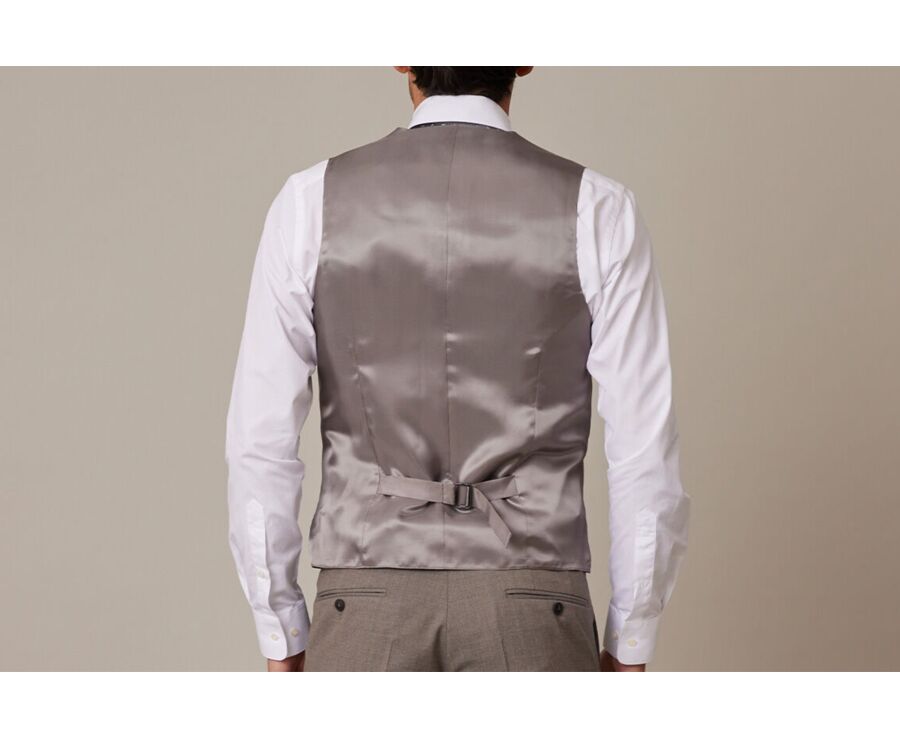 Men's Taupe melange Suit Waistcoat - LAZARE