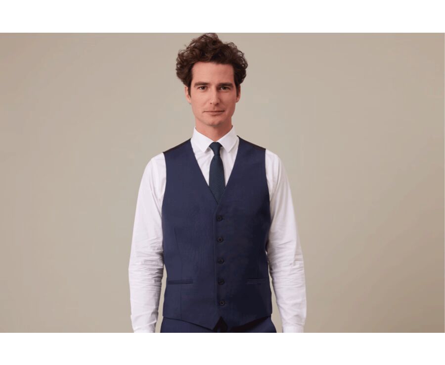 Men's Prussian Blue Suit Waistcoat - LAZARE