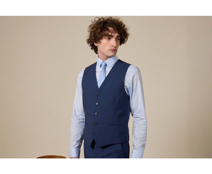 Men's Prussian Blue Suit Waistcoat - LAZARE