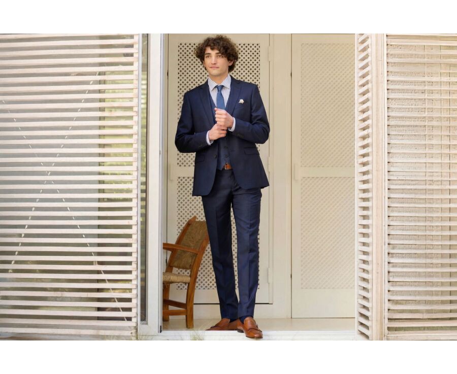 Men's Prussian Blue Suit Waistcoat - LAZARE