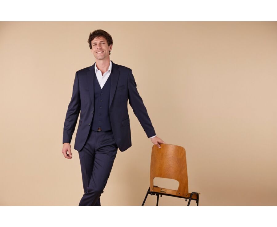 Men's Waistcoat - Navy Blue - LAZARE WAISTCOAT