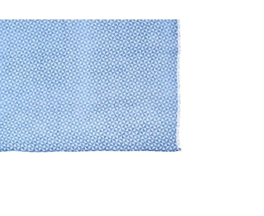 Blue sky triangles patterned Blue cotton linen scarf