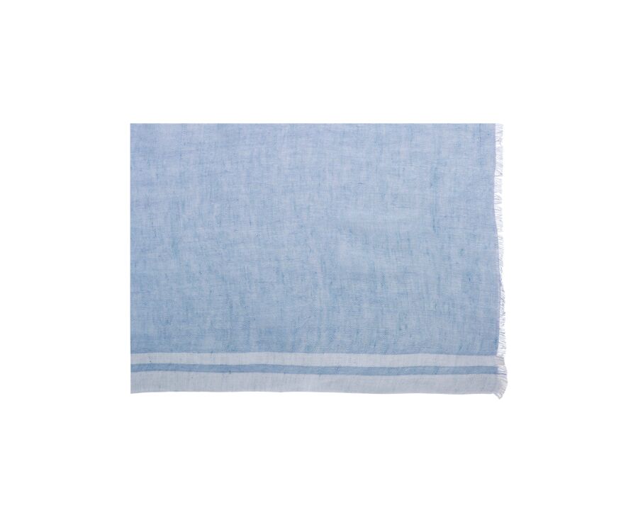 Chambray sky Blue cotton linen Scarf