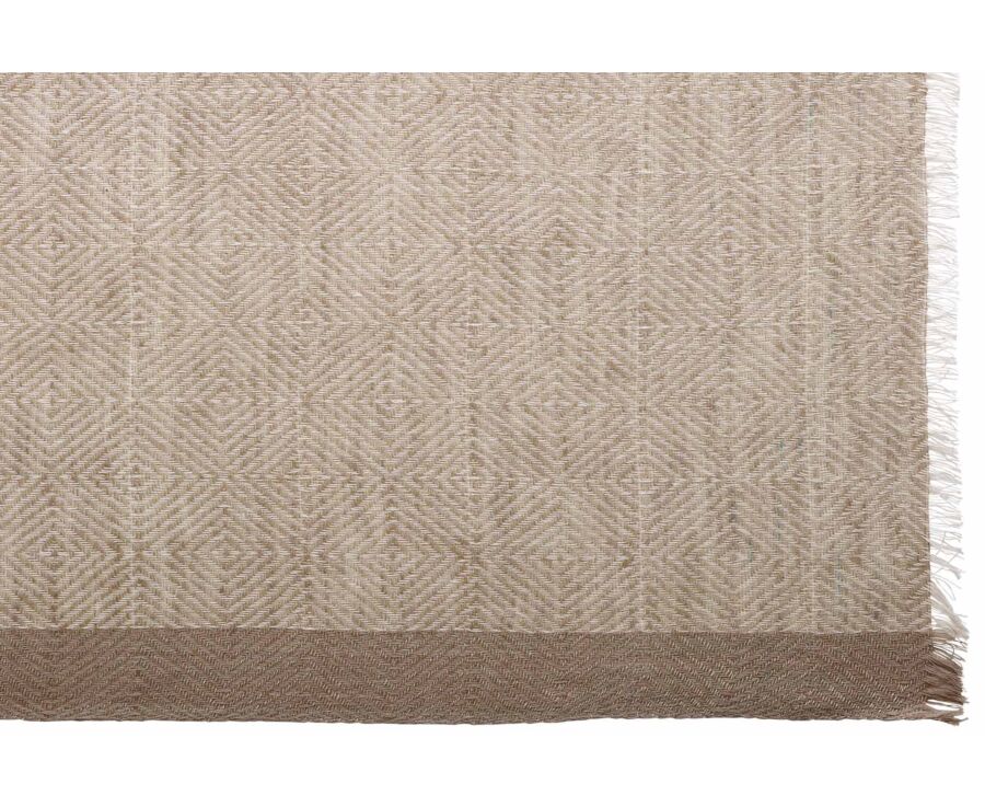 Men’s Linen and Cotton Scarf - Greige Chevron