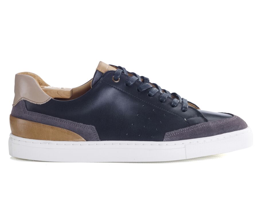 Black and Grey Suede Men's leather Trainers - BELOKA