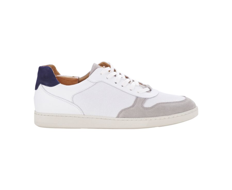 Light Grey Suede and White Leather Trainers - BORONIA