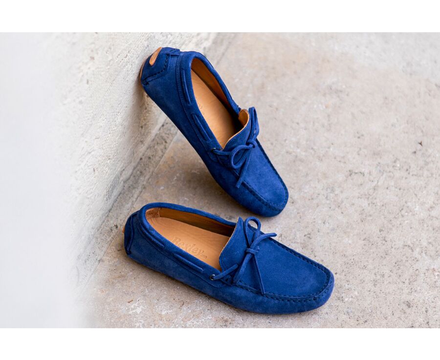 Ocean Blue Velvet Men's summer Loafers - DELTONA
