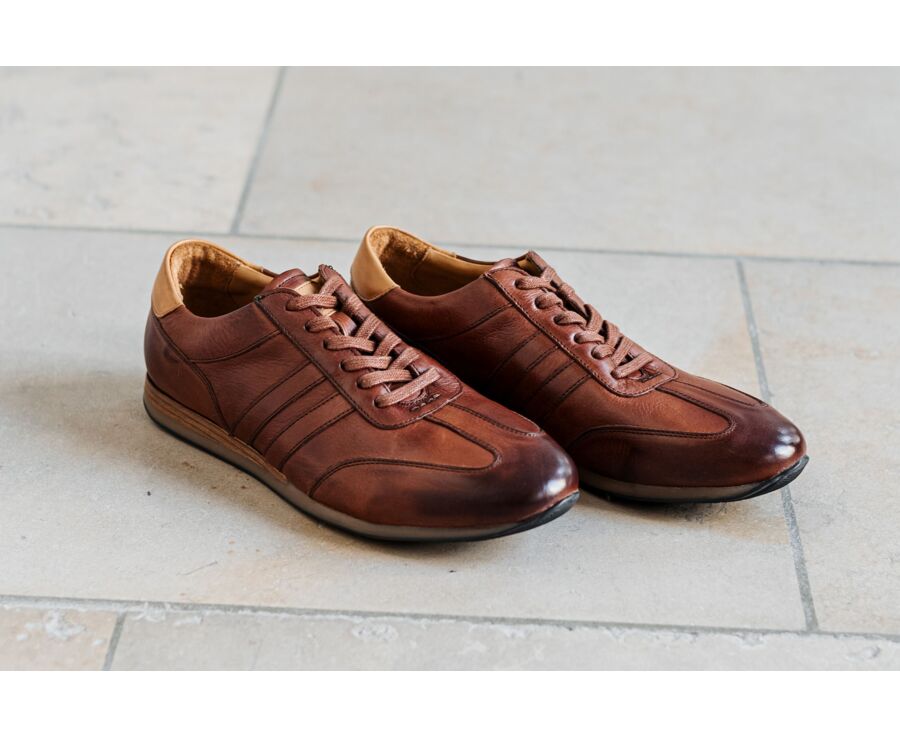 Patina Chocolate Men's Trainers - BOCKARA
