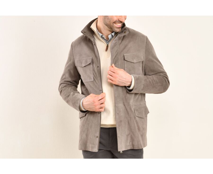 Men s Taupe Leather Jacket FULBERT