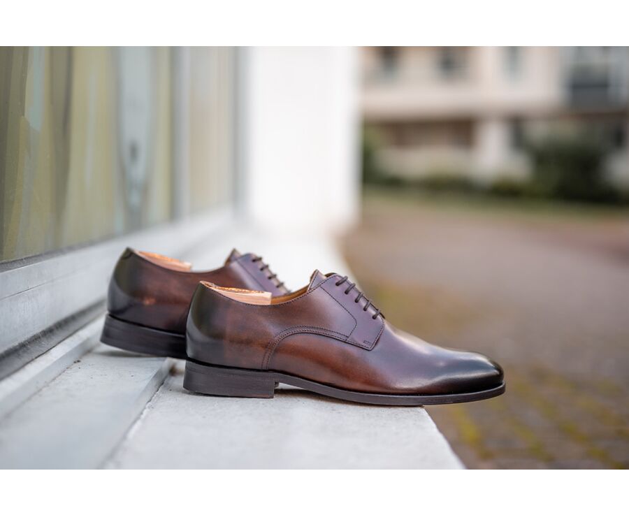 Patina Chocolate Derby Shoes - PENFORD