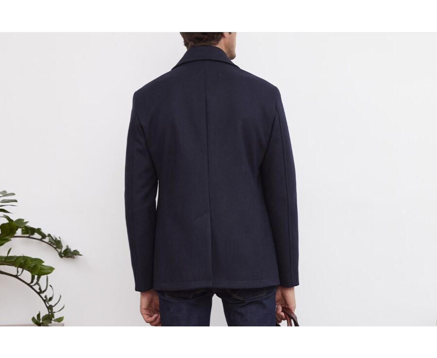 Navy Men's pea coat - GAËLAN