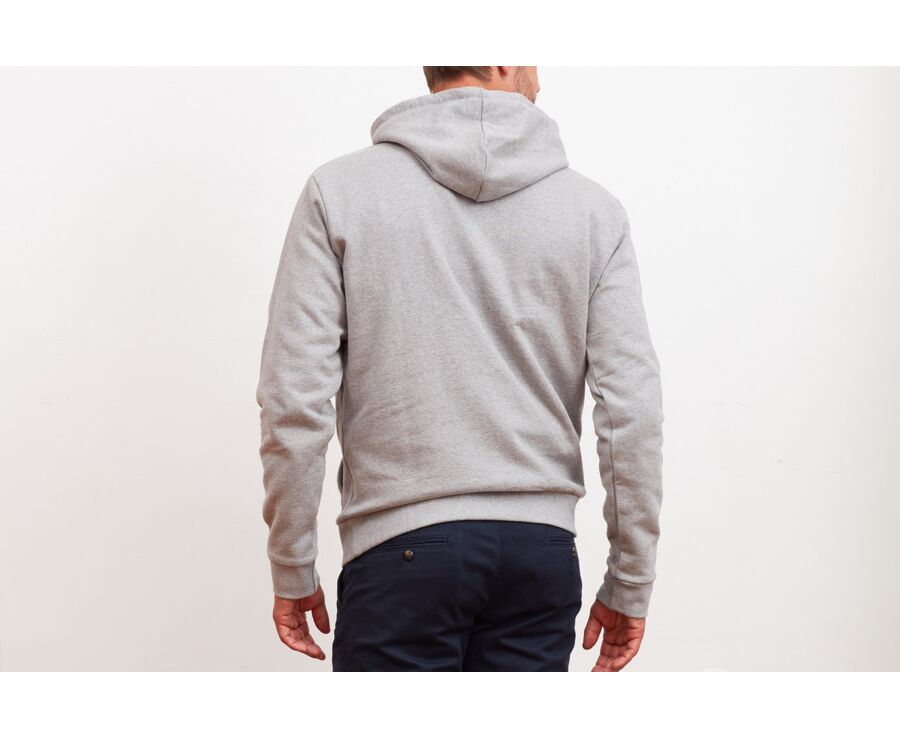 Grey Melange cotton hoodie  - HUDSEN