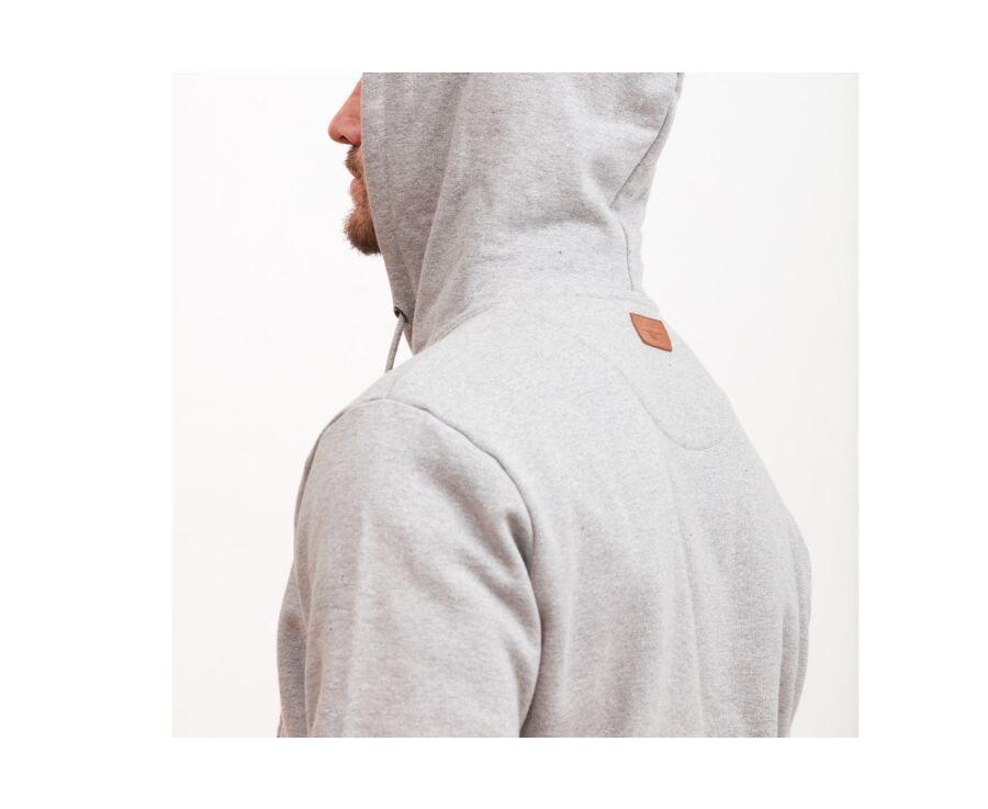 Grey Melange cotton hoodie  - HUDSEN