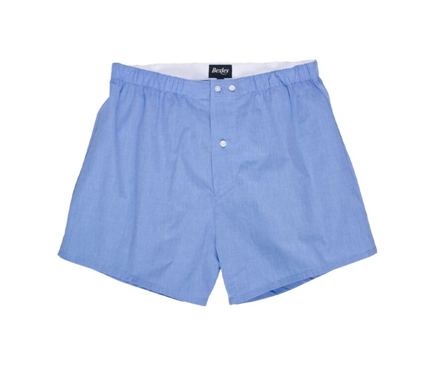 Box of 2 Plain Blue/Striped Ocean blue and white Men's boxer shorts - ELON