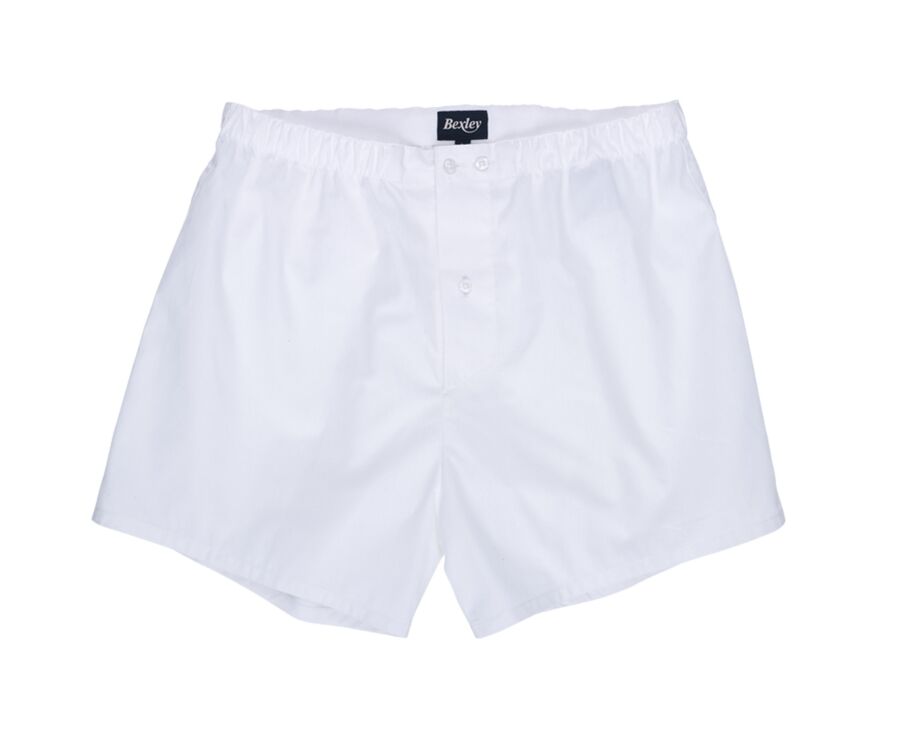 Box of 2 Plain white/printed navy and beige Men's boxer shorts - ELON