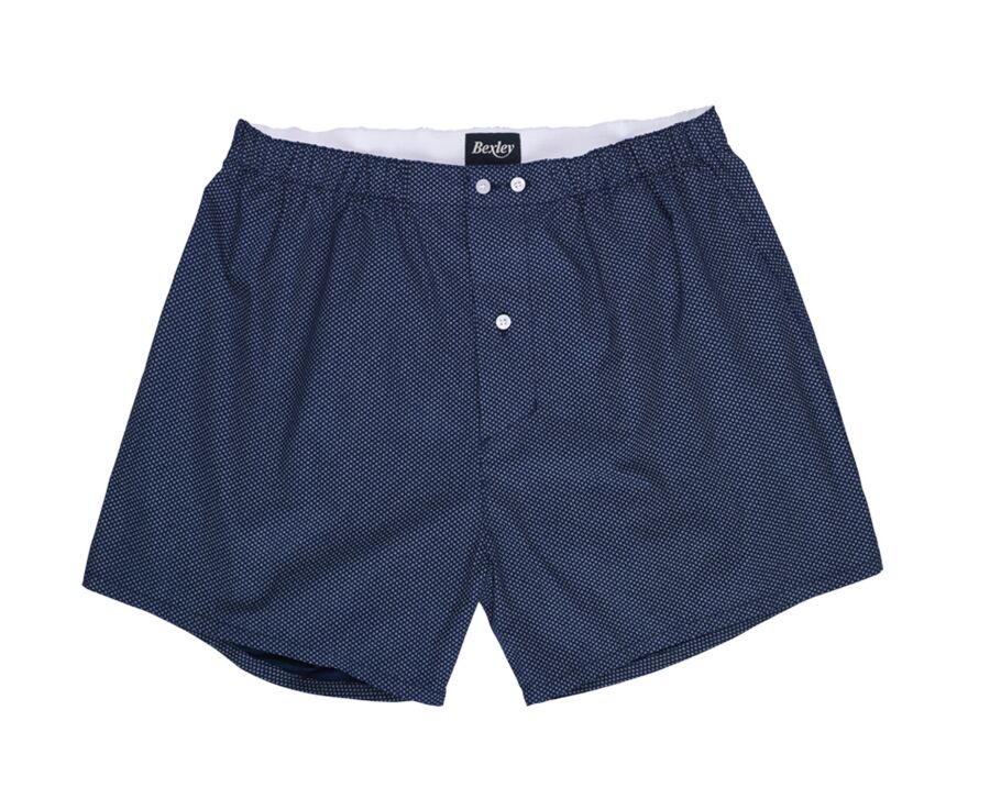 Box of 2 Plain white/printed navy and beige Men's boxer shorts - ELON