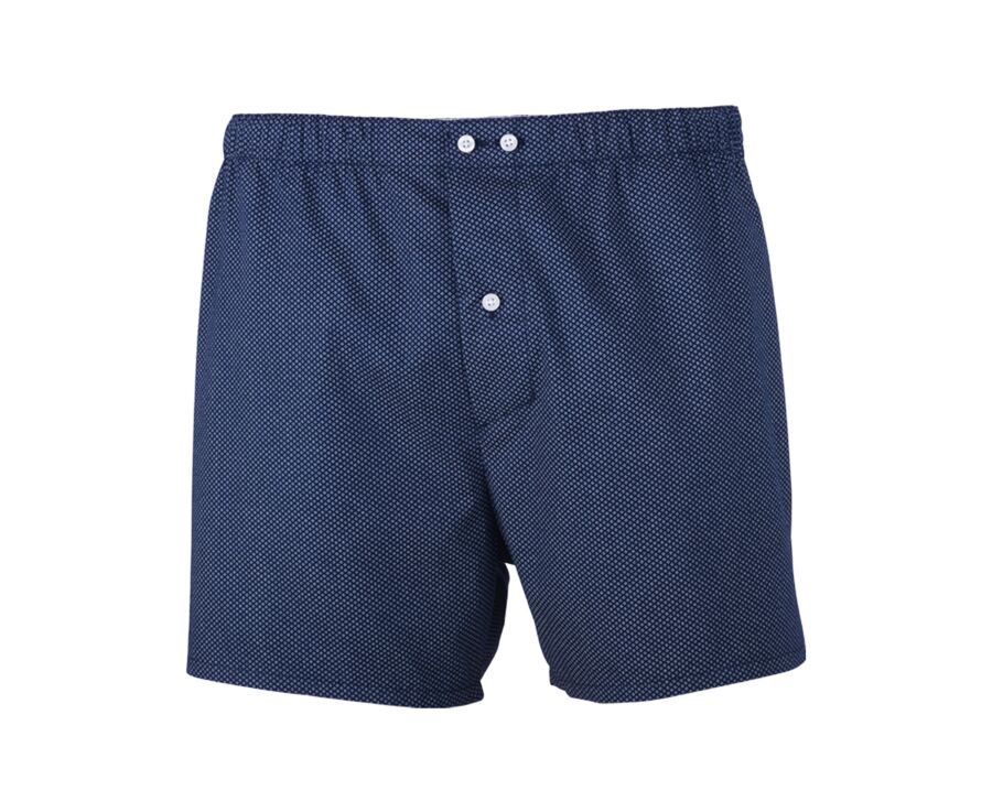 Box of 2 Plain white/printed navy and beige Men's boxer shorts - ELON
