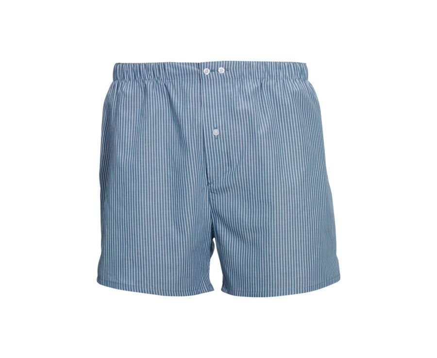 Box of 2 boxer Light Blue and Green and White Striped - ELON