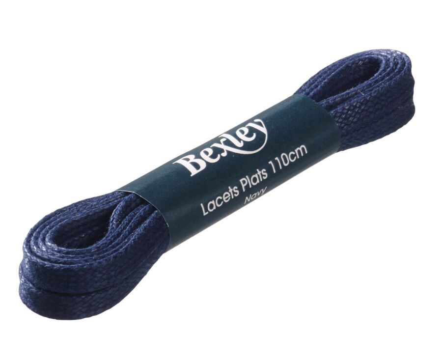 1 pair of Navy shoelaces for leather trainers