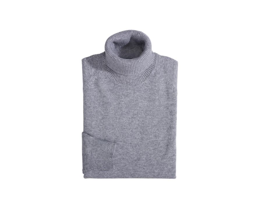 Grey Melange wool roll-neck jumper - EMERSTON