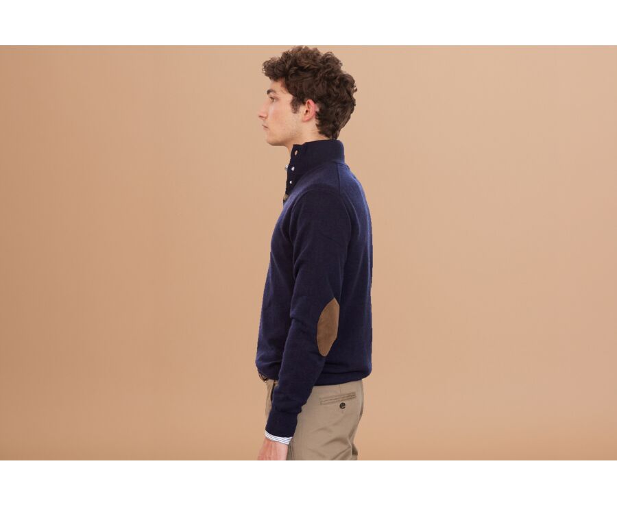 Navy High-collar wool jumper - KILTAN