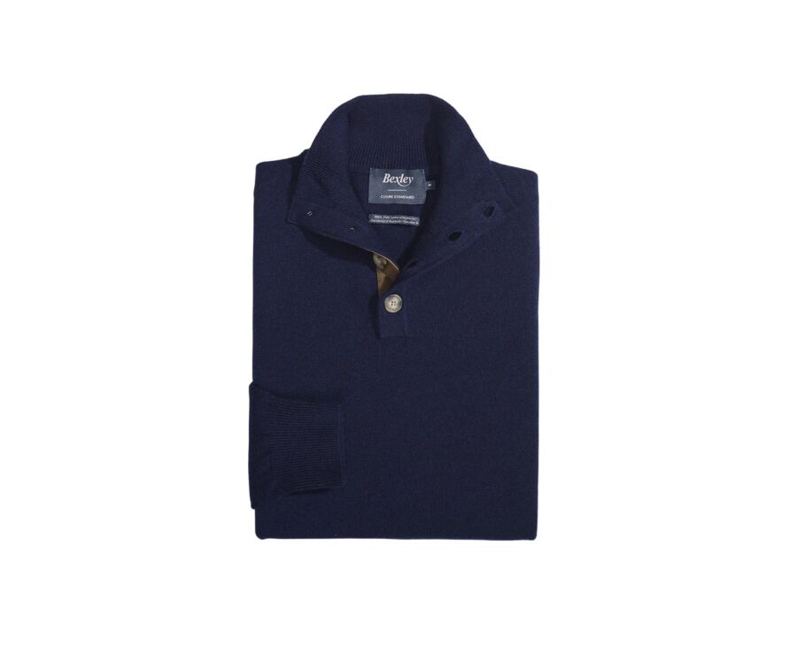 Navy High-collar wool jumper - KILTAN
