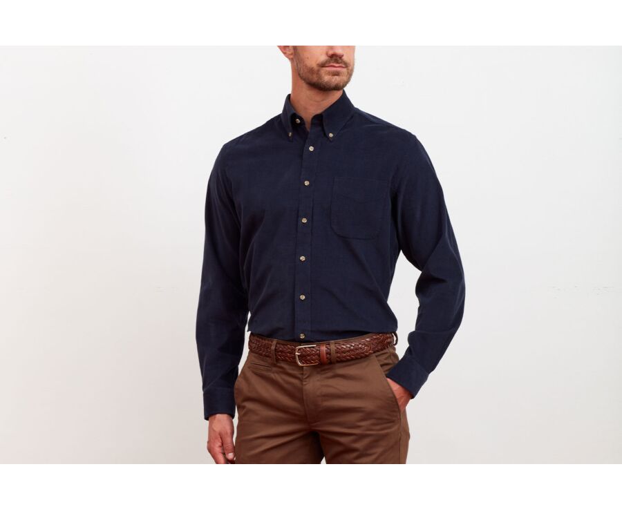 Navy Corduroy shirt - American collar - WARDLEY