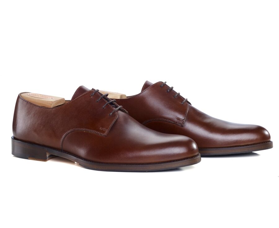 Patina Chestnut Derby Shoes - Rubber pad - DOVER PATIN