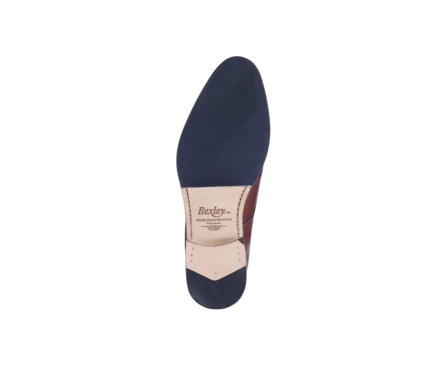 Patina Chestnut Derby Shoes - Rubber pad - DOVER PATIN