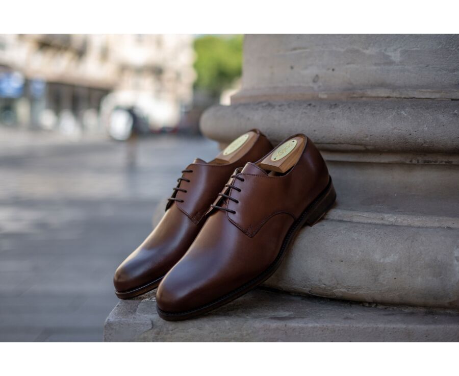 Patina Chestnut Derby Shoes - Rubber pad - DOVER PATIN