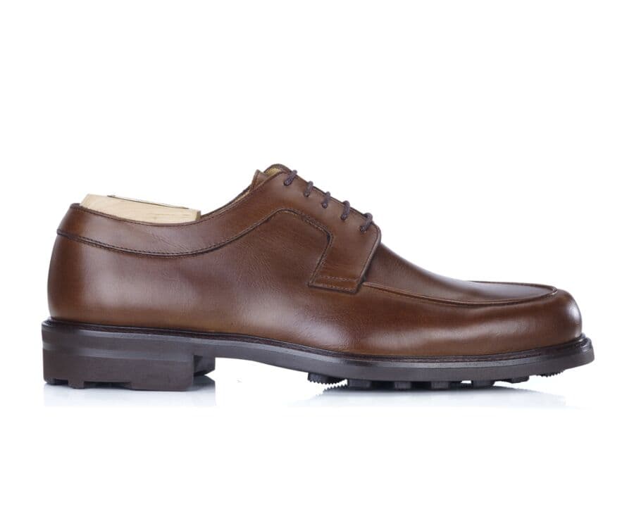 Cognac Derby Shoes - Rubber outsole - HUDSON GOMME COUNTRY