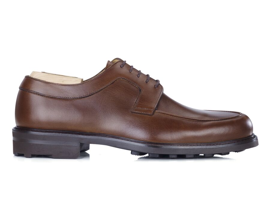 Brown Cognac Derby Shoes - Rubber outsole - HUDSON II GOMME COUNTRY